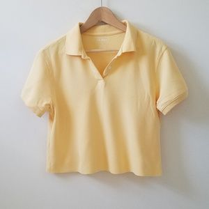 yellow polo crop top